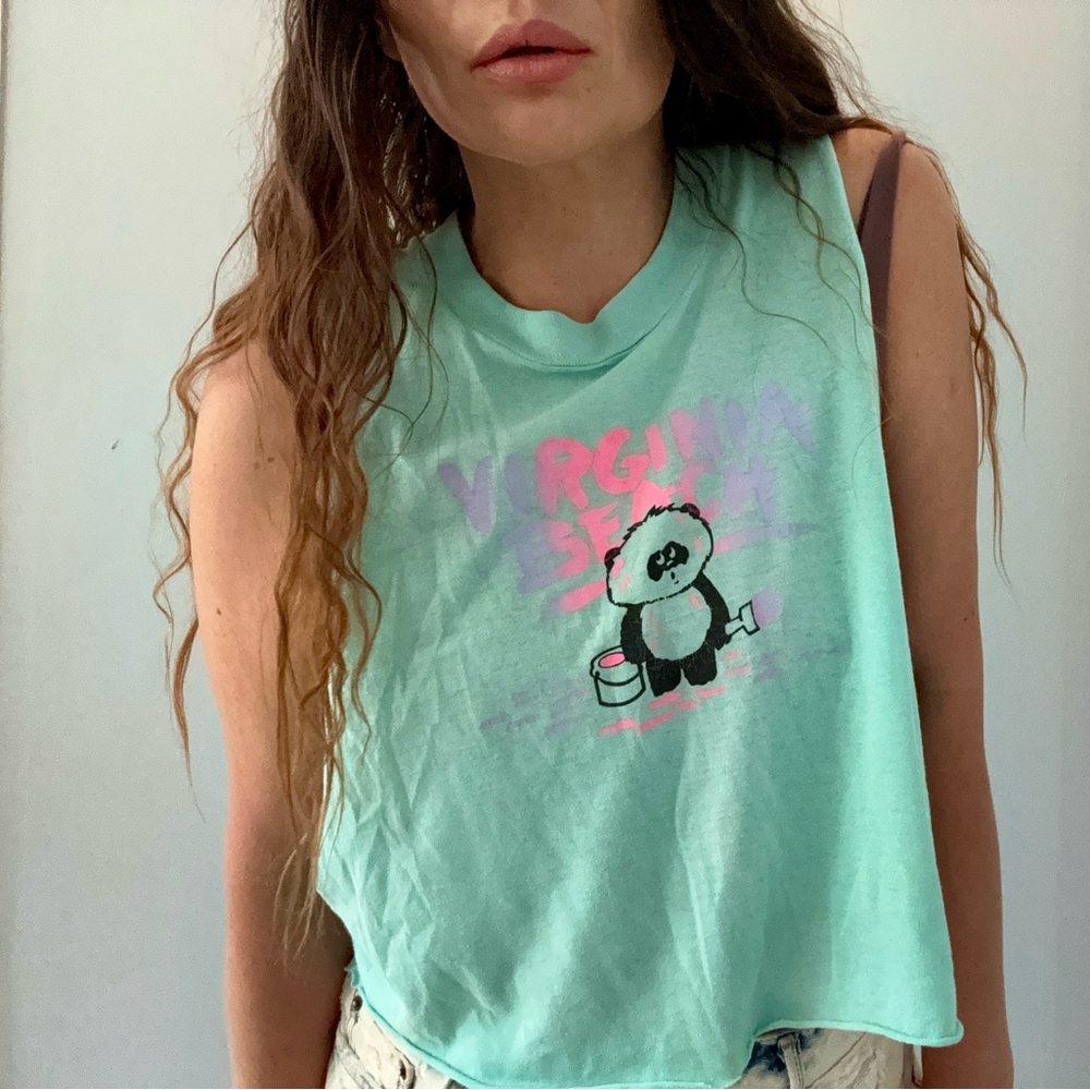 Vintage Virginia Beach Panda Crop tank